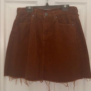 burnt orange corduroy mini skirt